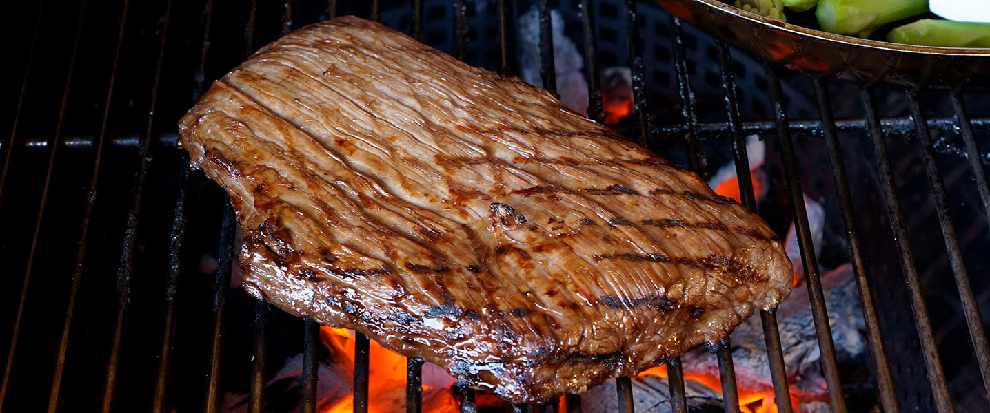 Flanksteak Teriyaki mit grünem Spargel