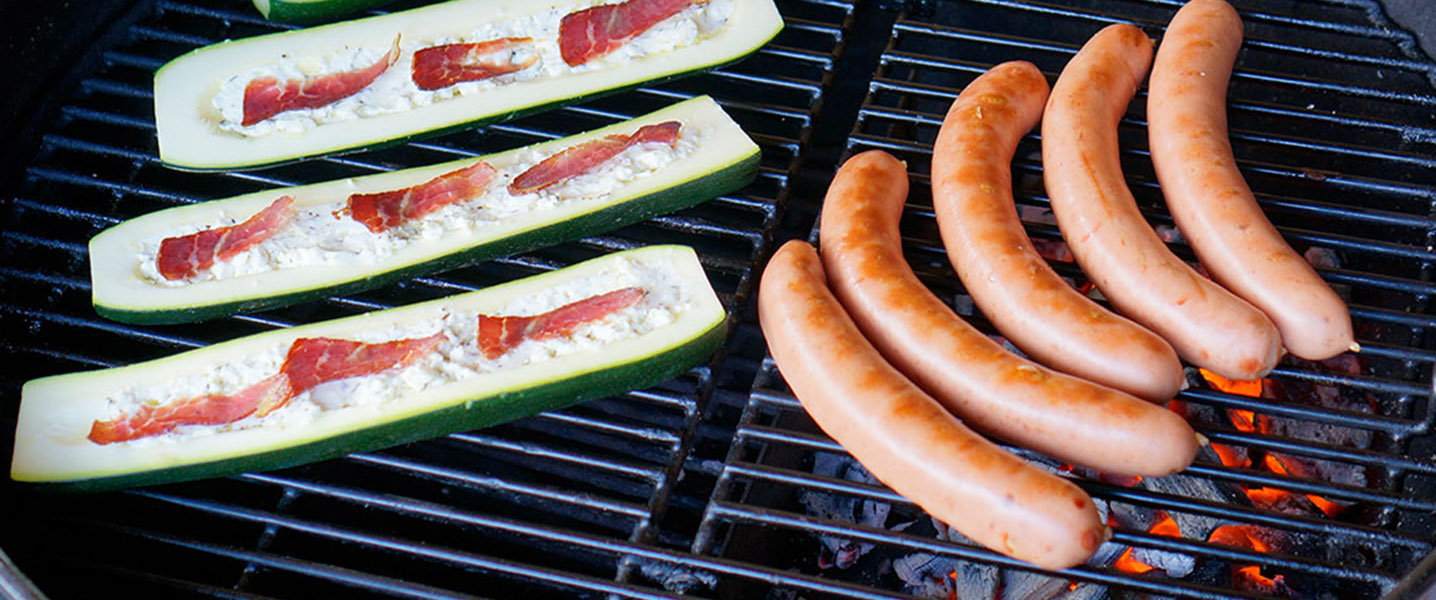 Rindswürste &amp; gefüllte Zucchini